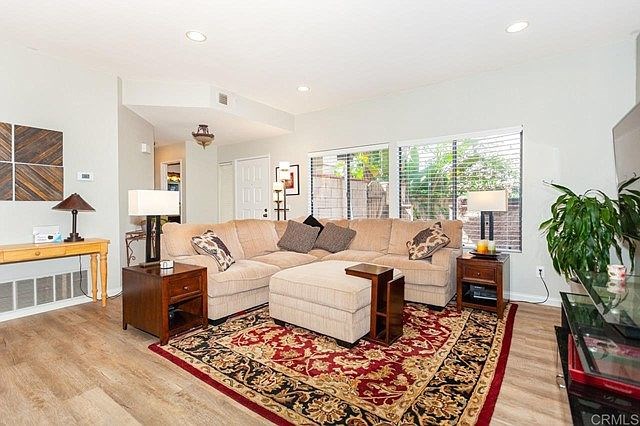 living room and large bright windows