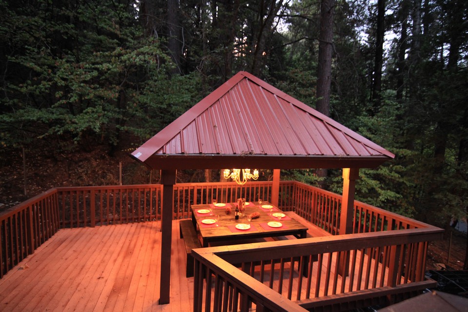 view of gazebo from upper deck