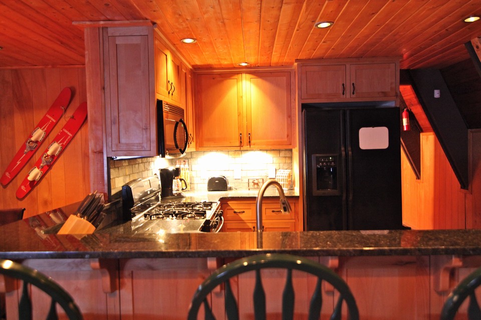 view of kitchen from family room