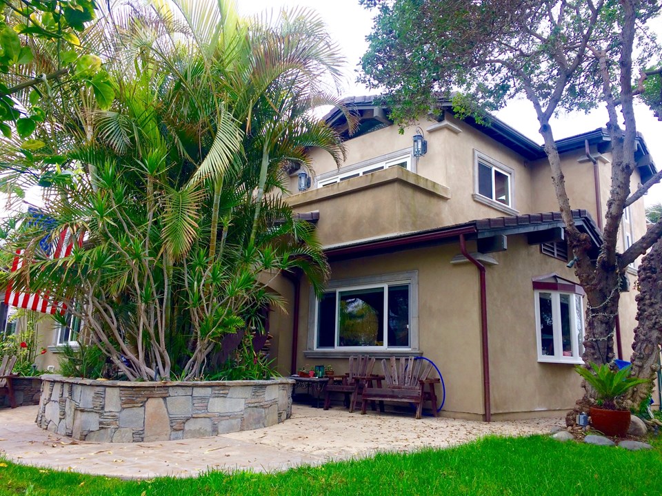 view from corner sidewalk