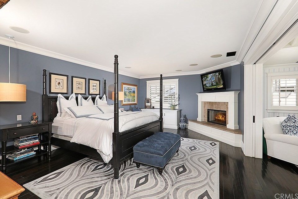 master bedroom suite and fireplace