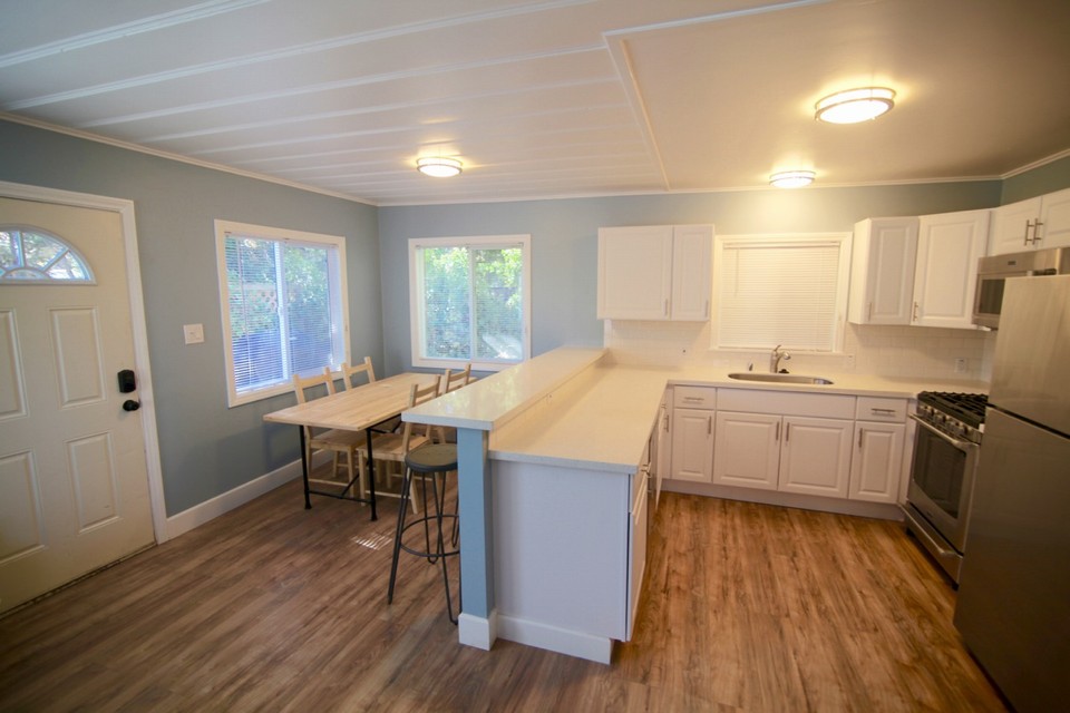 view of kitchen and dining area