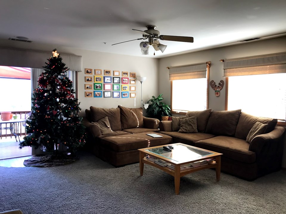 family room opens to your deck with views
